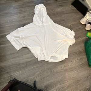 Athleta White Hooded Top